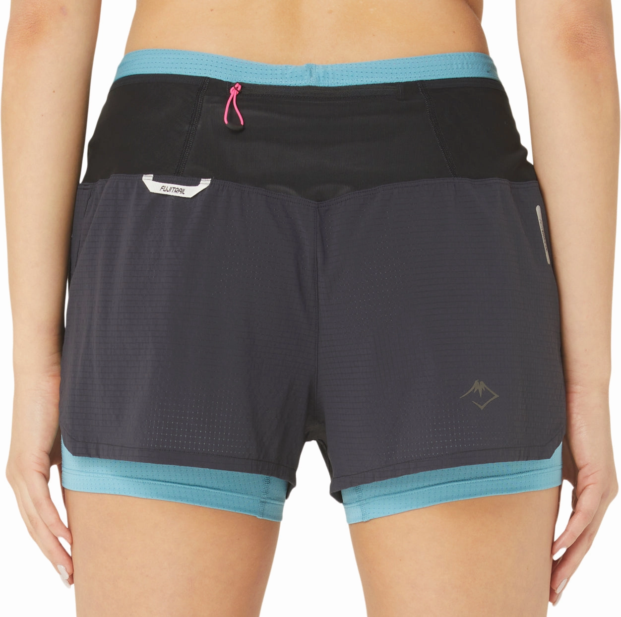 Asics FujiTrail 2 In 1 Womens Running Shorts - Black RecycledPolyester