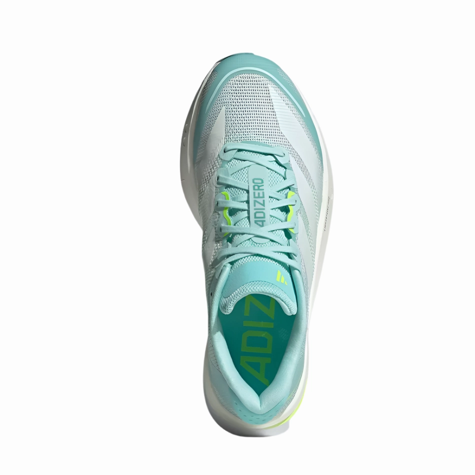 fitness - commitment Molded EVA Adidas Women's Boston 13 Running Shoes in Semi Flash Aqua/Zero Metalic/Lucid Lemon AW25