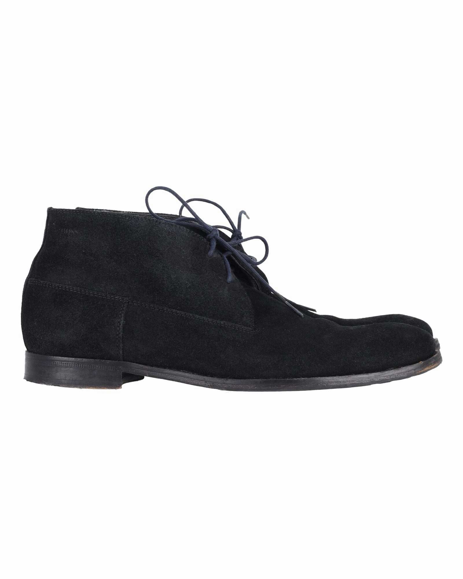 Modern Hugo Boss Desert Lace-Up Ankle Boots in Black Suede