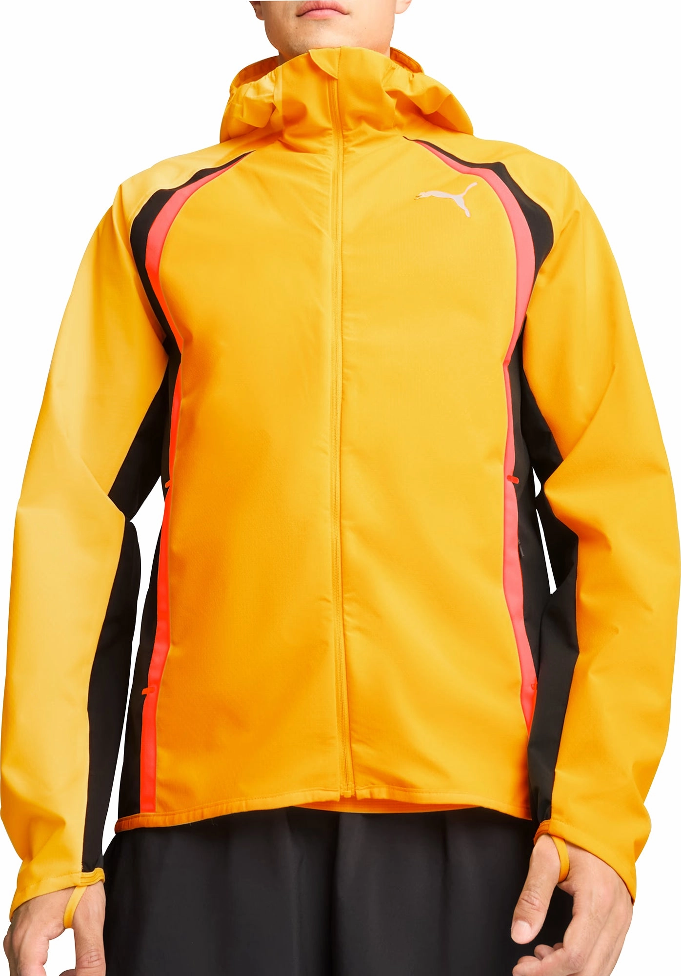 Light Rain Shock Absorbent Padding Puma Run Ultraweave Raincell Mens Running Jacket - Orange