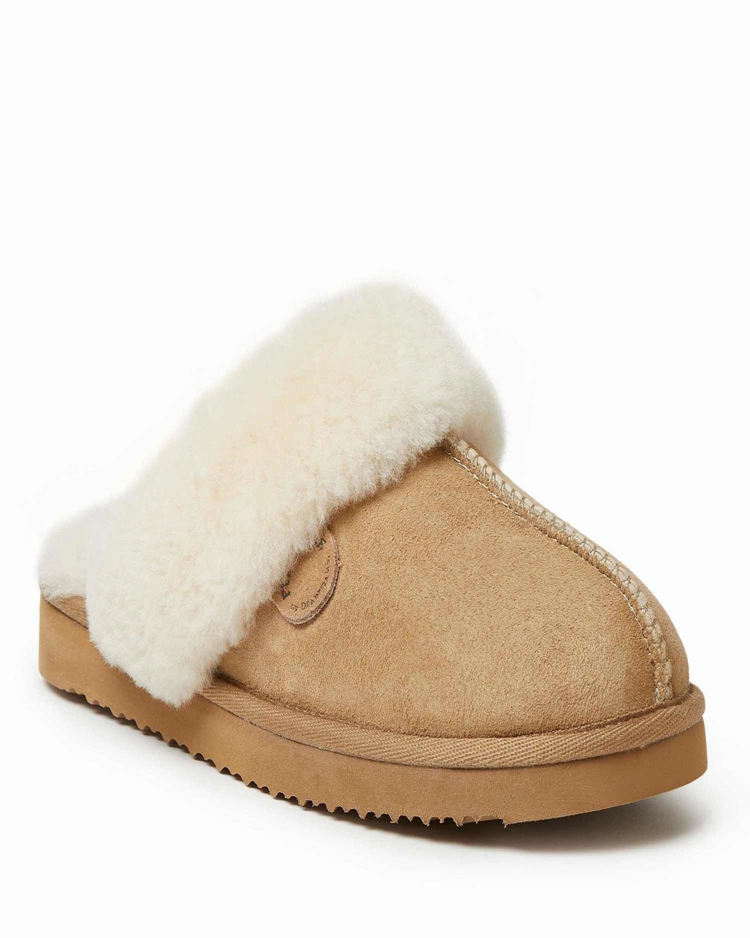 Fireside By Dearfoams Women's Sydney Genuine Shearling Scuff Slipper Comfortable For Fitness Foot Support Design