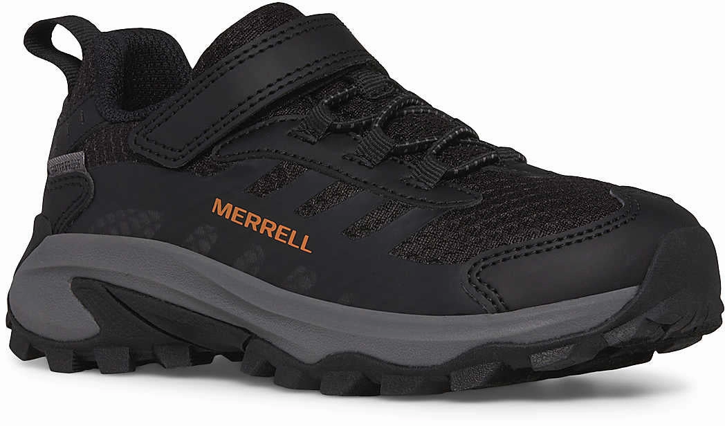 Merrell Moab Speed 2 A/C Waterproof Childrens Walking Shoes - Black Dry Trail Stable Step