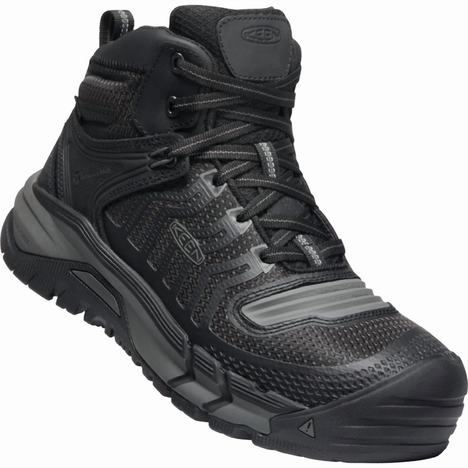 Long Travel Men's Kansas City Mid Lace-Up Waterproof Work Boots - Carbon Fiber Toe In Black/ Grey