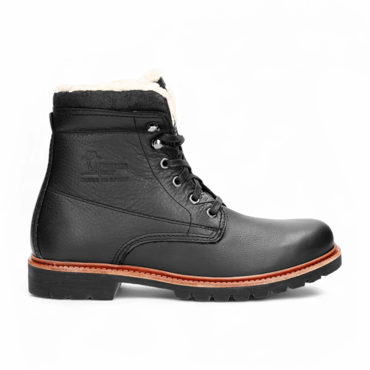 Panama Jacks Men's Black P03 Aviator Leather Boots High Traction Outdoor Trek Slip   On Style