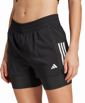construction work Stay Flexible adidas Own The Run ClimaCool 2 In 1 Womens Running Shorts - Black