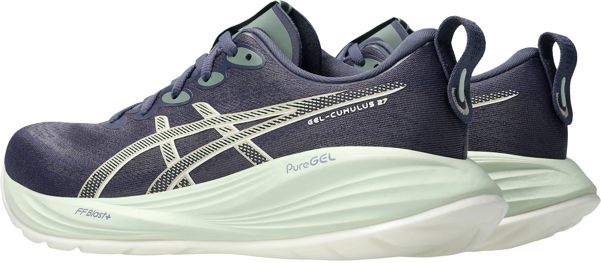 Ventilation Channel Design Cushion Line Asics Gel Cumulus 27 Womens Running Shoes - Blue