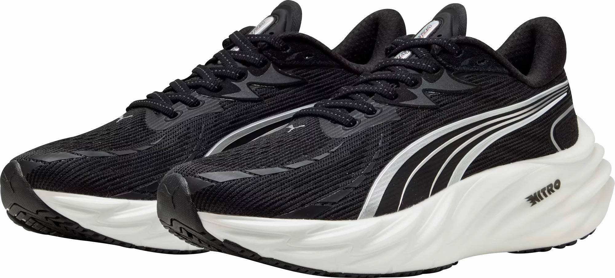 Puma Velocity Nitro 4 Womens Running Shoes - Black Zigzag Impact Zone Soft Touch