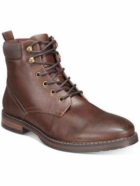 Westin Mens Faux Leather Round Toe Combat & Lace-up Boots Comfortable interior