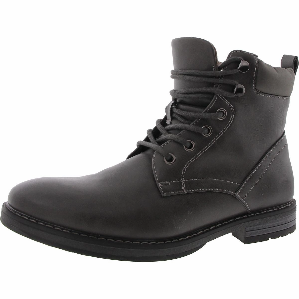 Beach Walk Westin Mens Faux Leather Round Toe Combat & Lace-up Boots