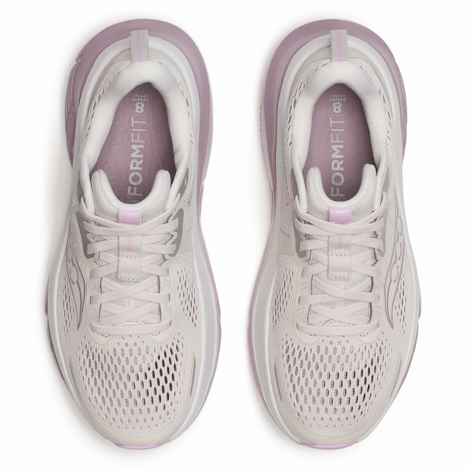 Saucony Women's Guide 18 Running Shoes in Moon/Quail SS25 senior exercise shoes anti - blister - prevention shoes