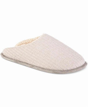 Beach Travel Footwear Simple Setup Women's Fine Guage Rib Knit Scuff Slippers In Light Grey