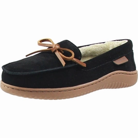 Wilmington Womens Faux Fur Lined Leather Moccasin Slippers Heel counter Anti slip technology