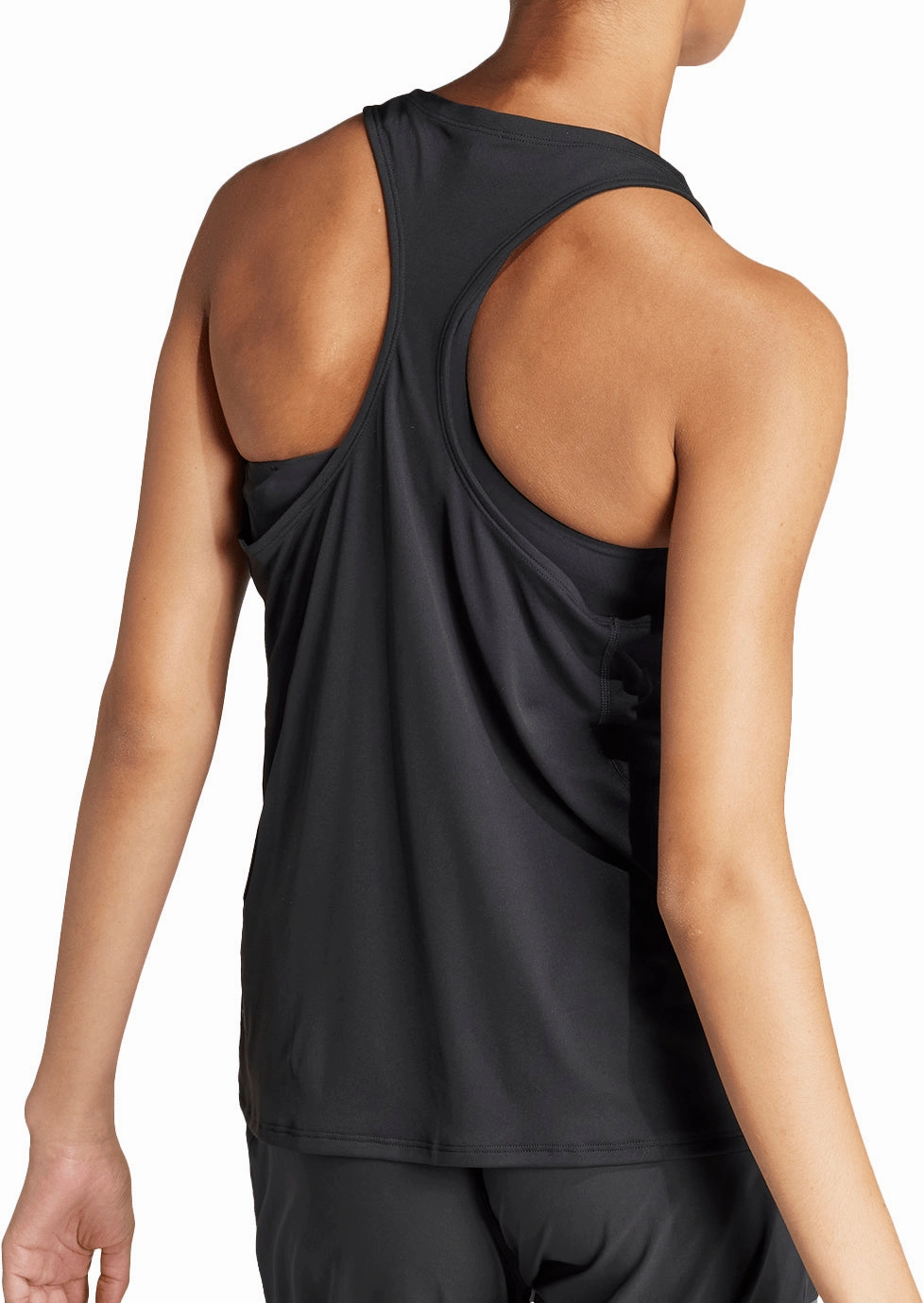 adidas Adizero Essentials Womens Running Vest Tank Top - Black Laser Cut Details instant