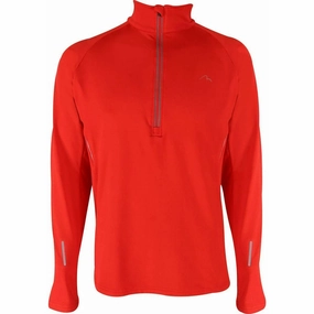 More Mile Alaska Half Zip Long Sleeve Mens Running Top - Red Multiple colors Advanced Sweat Management