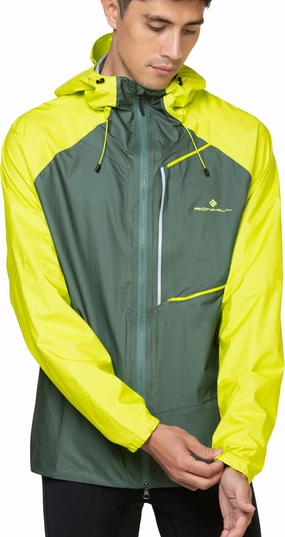 Compression Strap Adjustment Active Movement Ronhill Tech Fortify Mens Running Jacket - Green