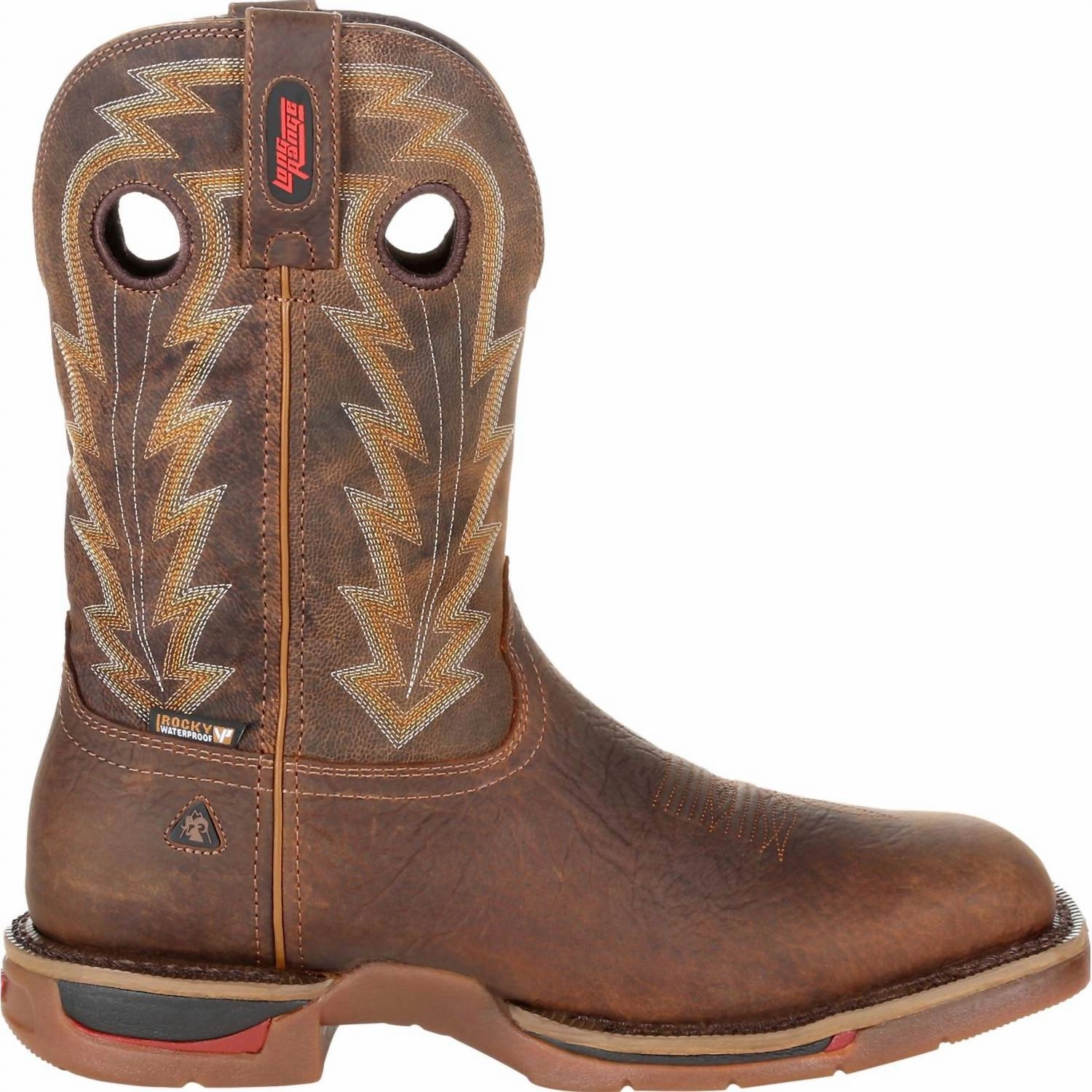 Heat   Resistant All-Terrain Use Men's Long Range Waterproof 11" Western Boot In Distressed Brown