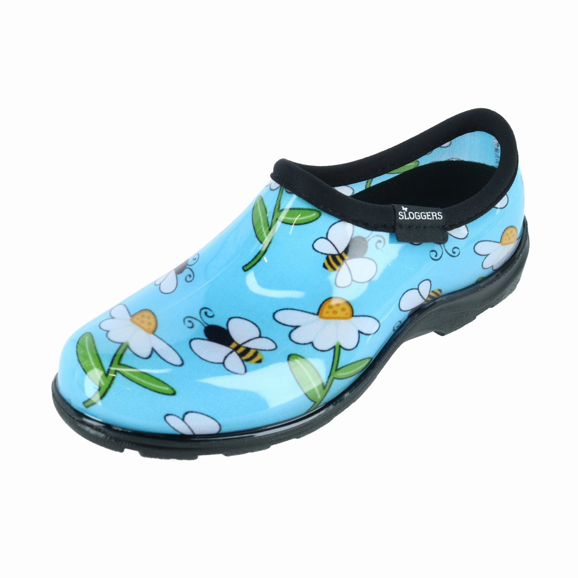 Walking Flex Women's Bumble Bee and Flower Print Rain and Garden Shoes