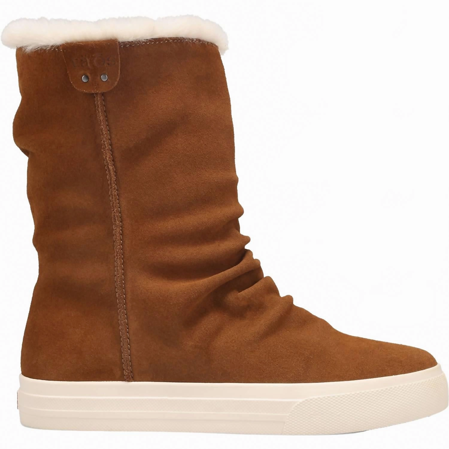 Walk Comfort Women's Cozy Chic Water-Resistant Suede Boots In Chestnut