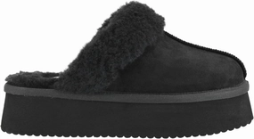 Quick Access Friction Reducing Lining Women's Cuddle Up Slippers In Black Faux Suede