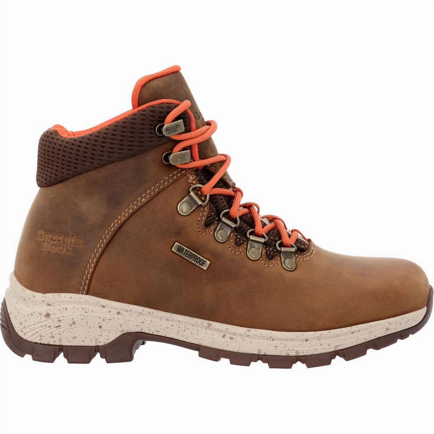 Women's Eagle Trail Waterproof Hiker Shoes - Medium Width In Brown Soft Cushion Collar