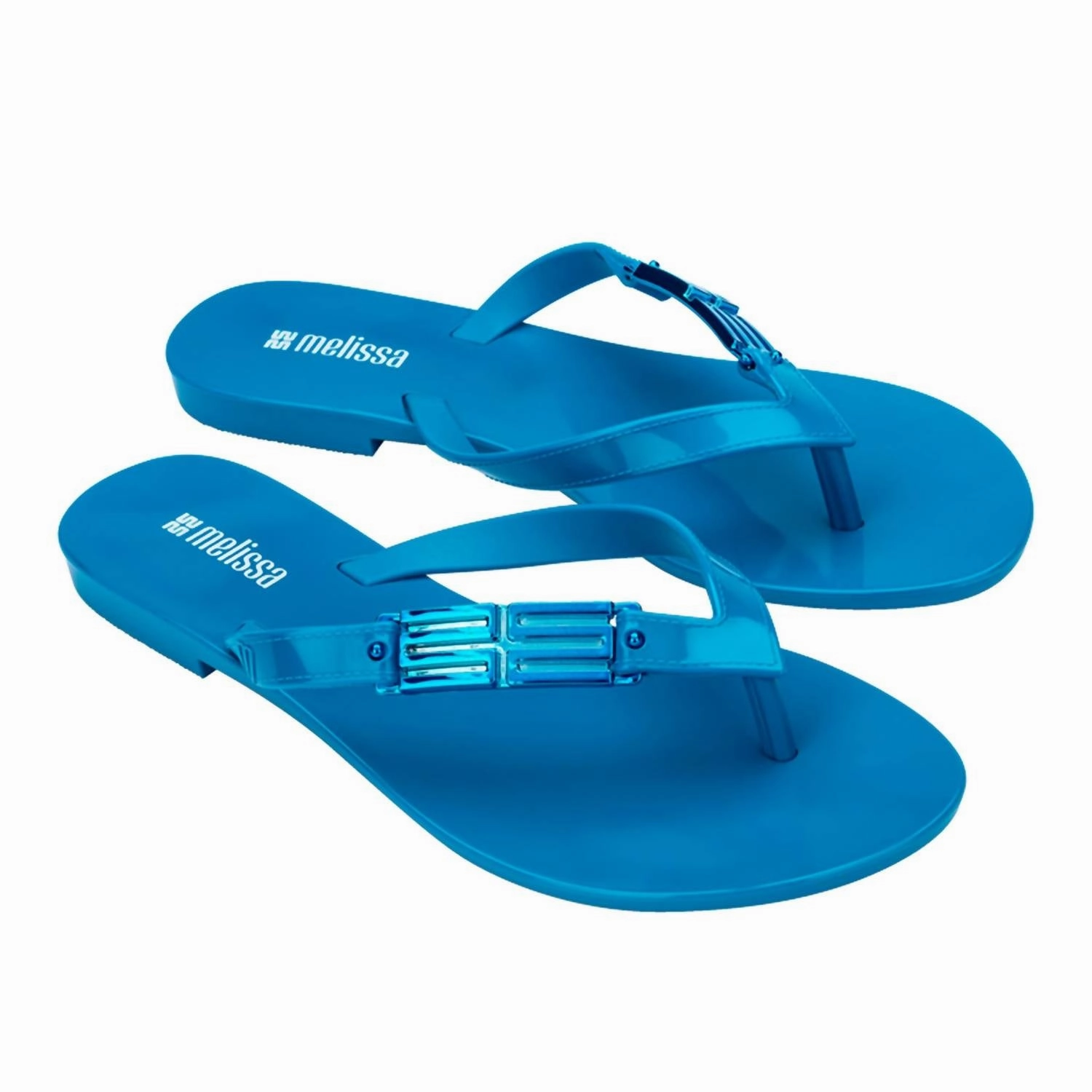 Women's Harmonic Metallic Chic Flip Flop In Blue All Day Wear