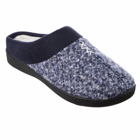 Stay Comfortable Multi sport Women??S Heathered Knit Jessie Hoodback Slippers In Navy