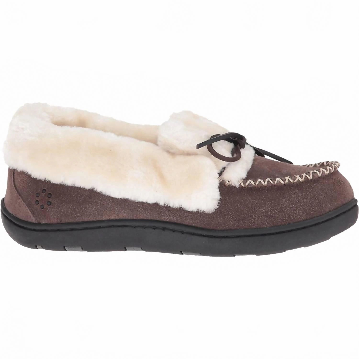 Women's Laurin Suede Moccasin Slipper In Grey foldable waterproof