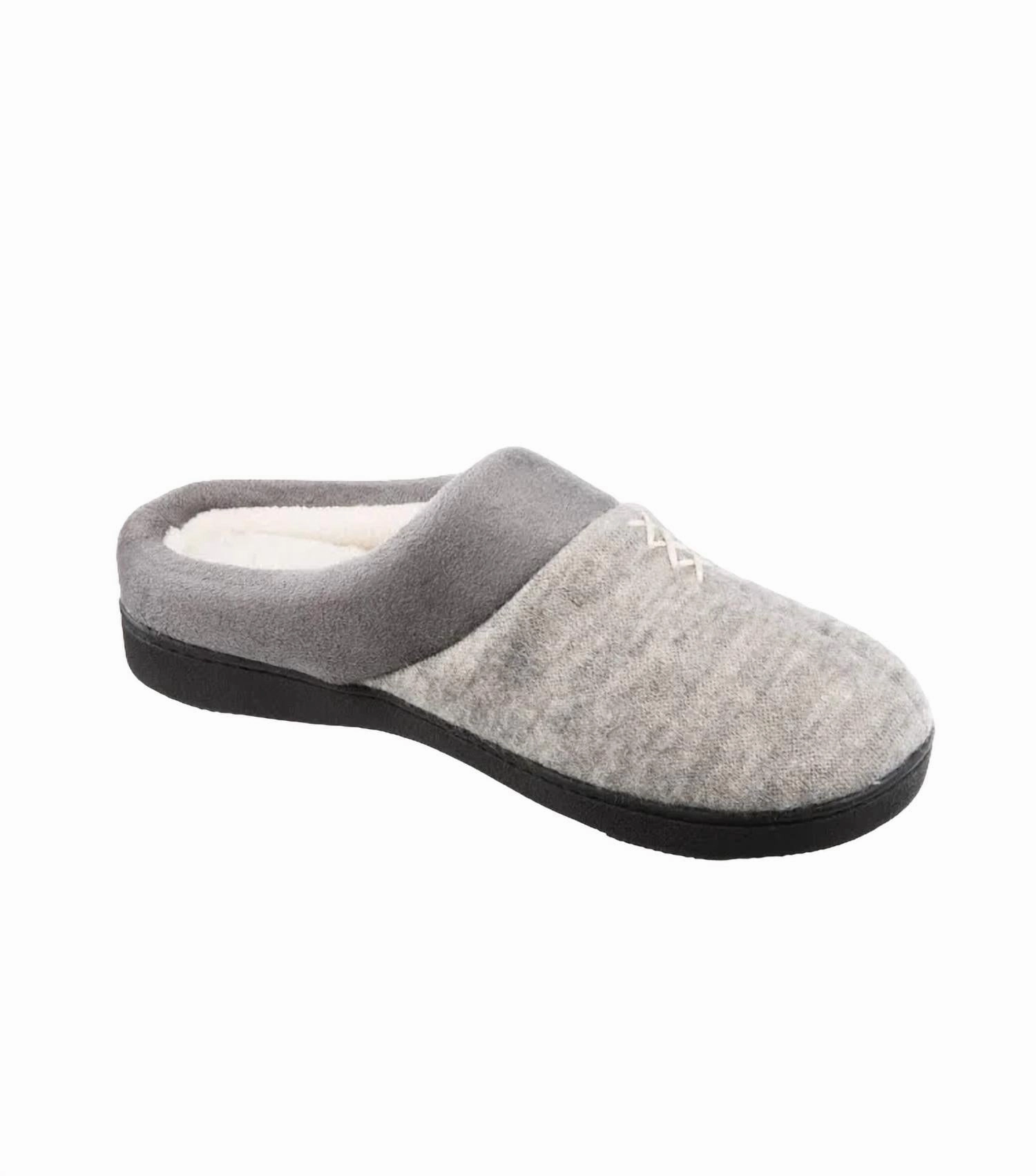 cushioned collar Road Women's Marisol Microsuede Hoodback Slipper In Heather