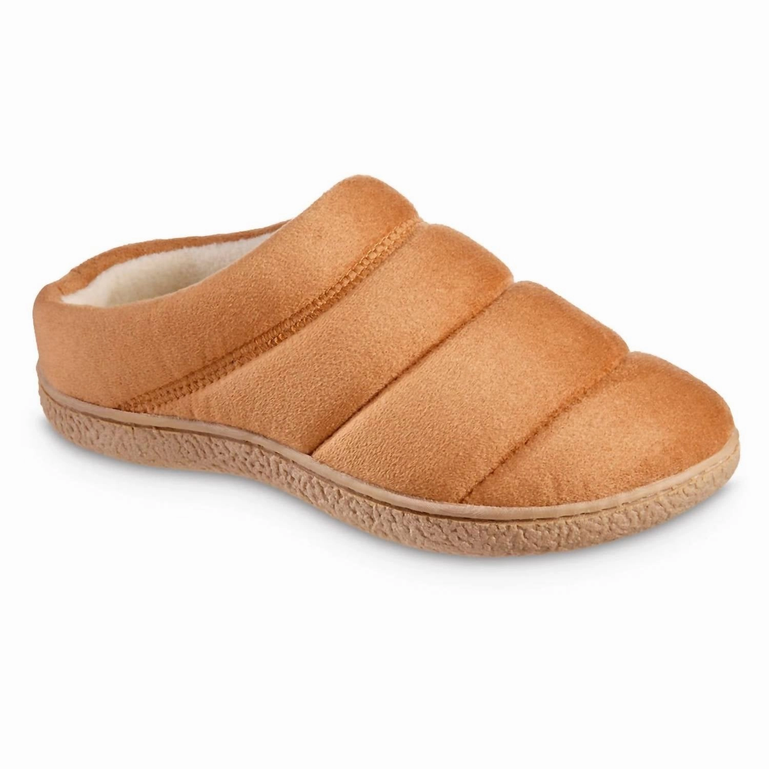 Women's Microsuede Puffer Clog Slipper In Bucksin Closed Toe Style