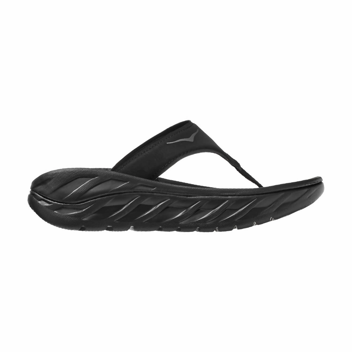 Women's Ora Thong Slippers In Black/dark Gull Grey Foot Relaxation Minimal Fit