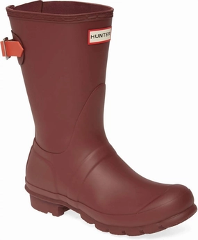 Women's Original Short Back Adjustable Rain Boot In Rumbling Red/siren Easy to Wear Chilly Comfort Protection