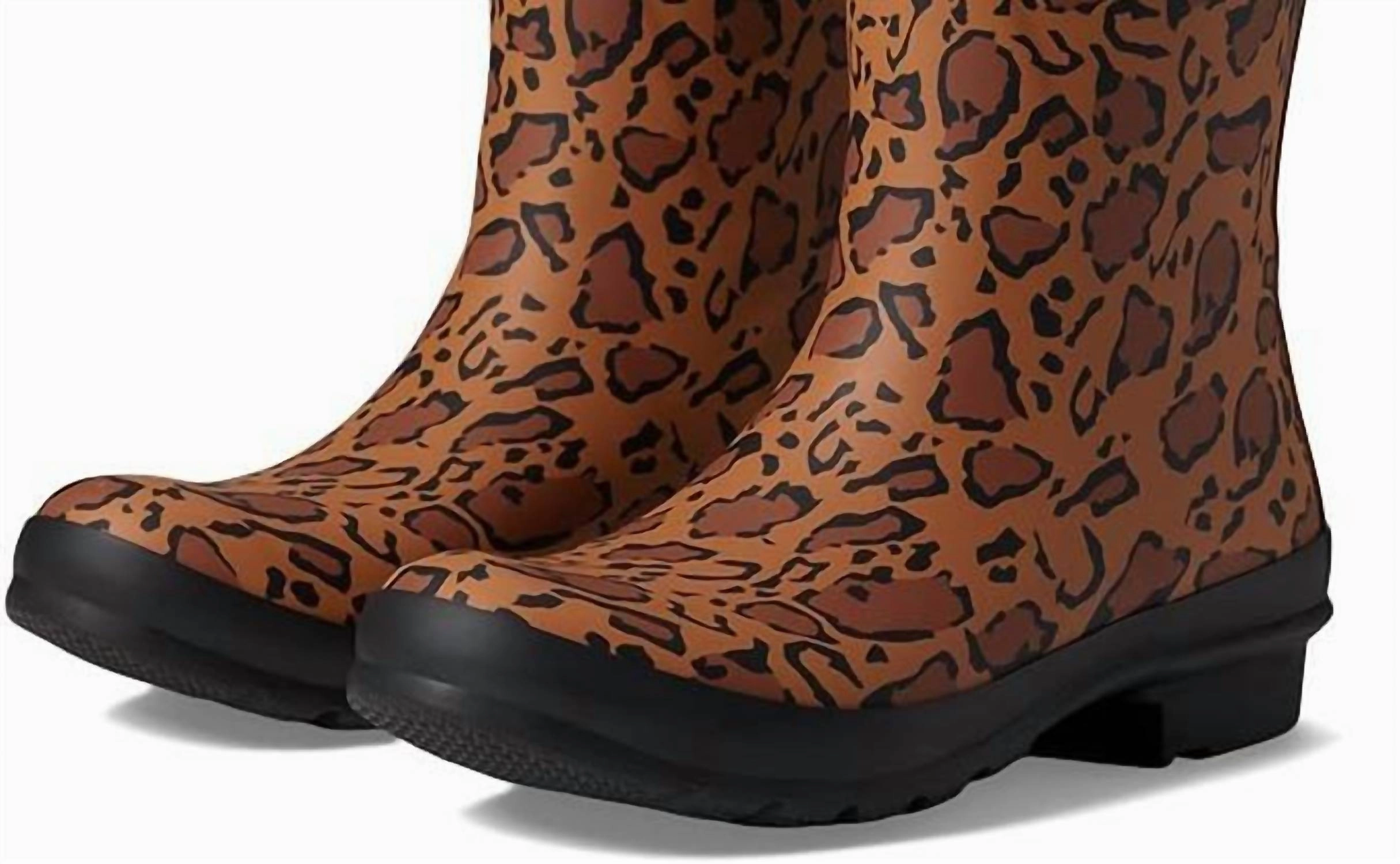 portable Casual Evening Wear Women's Original Short Leopard Print Boots In Rich Tan/saddle/black