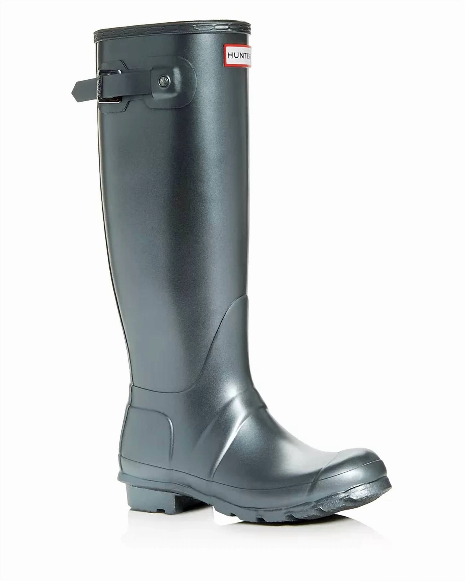 Women's Original Tall Wellington Boots In Black Nebula Quick Foot Support easy to remove
