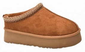 Women's Pillow Talk Slippers In Brown Faux Suede Cozy Sandals