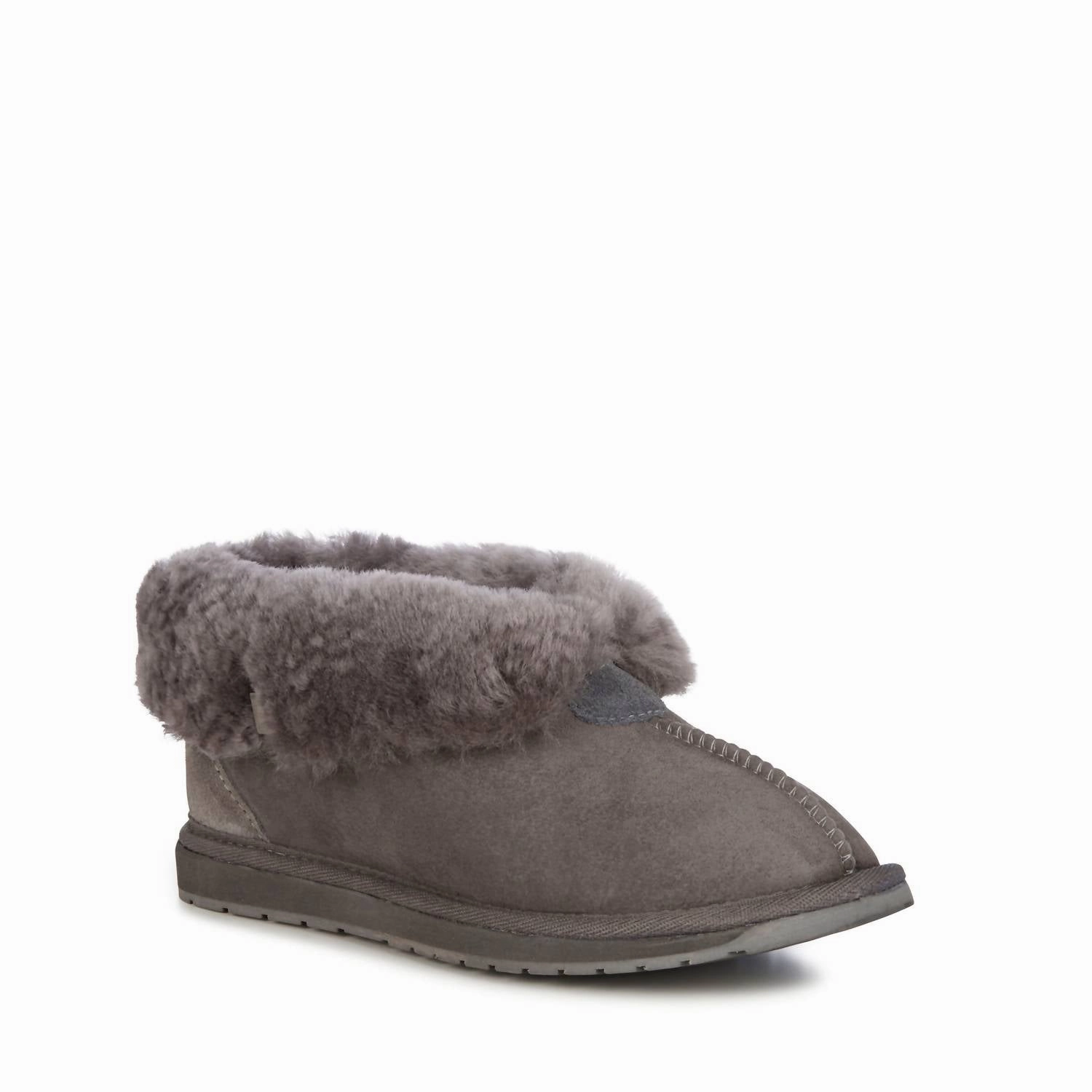 Women's Platinum Albany Fold Down Slipper In Charcoal Comfort Beach Walk