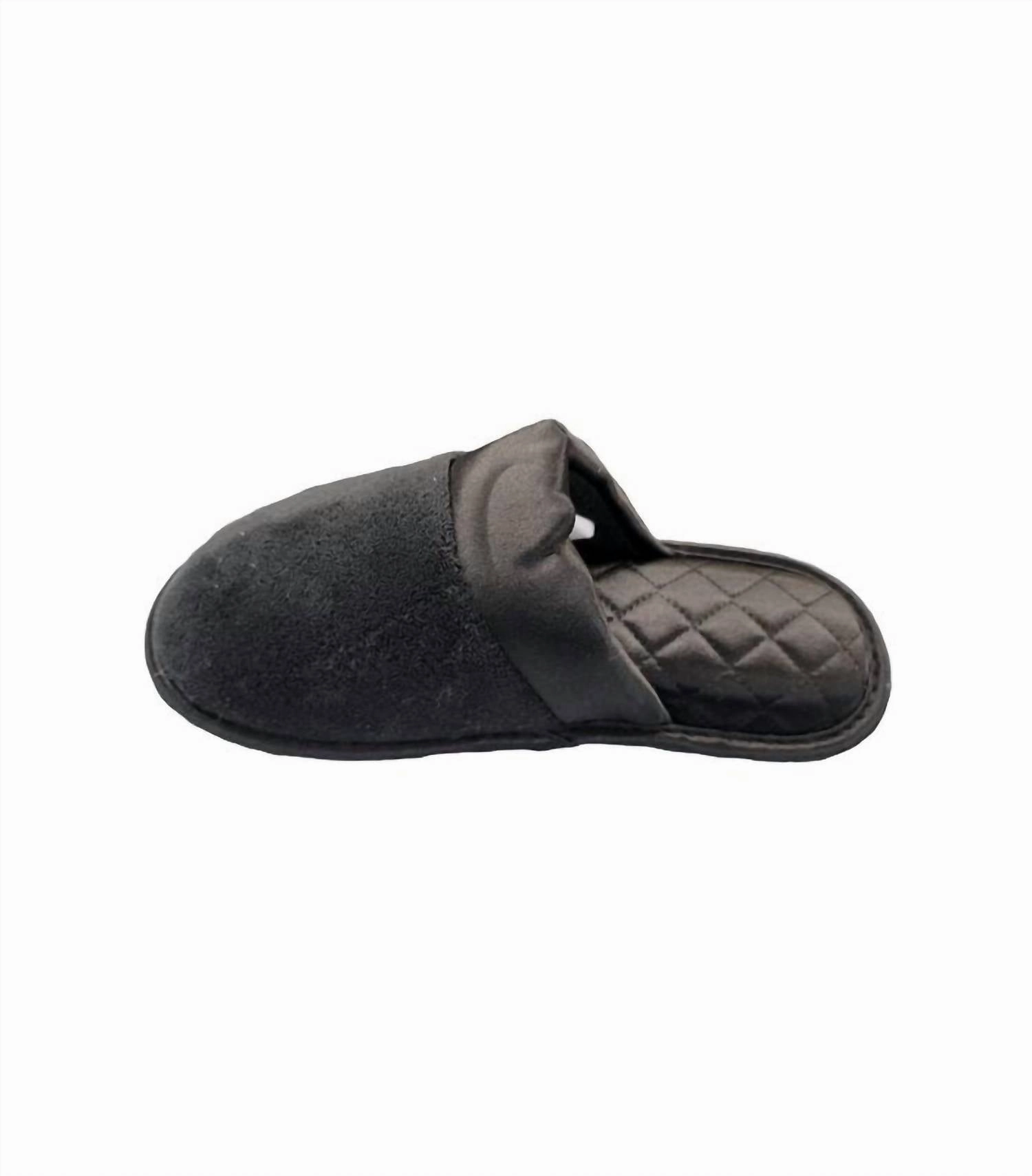 Comforted Walk Women's Recycled Microterry And Satin Eco Clog Slipper In Black