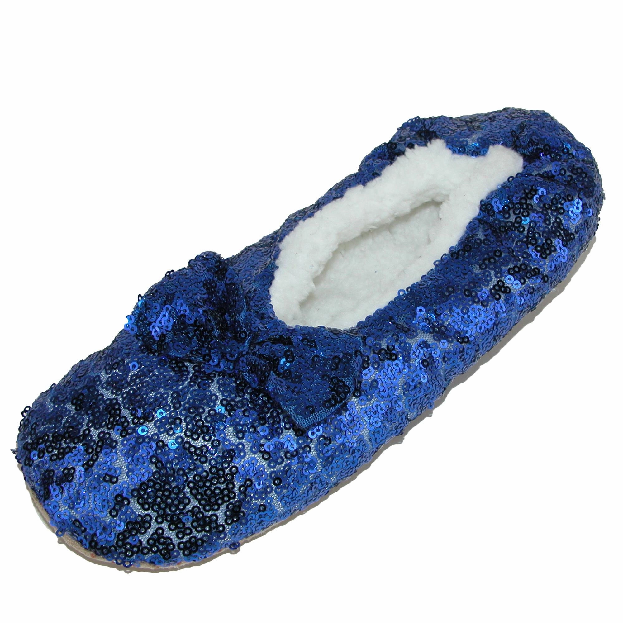Perfect Fit Women's Sequins Ballerina Slippers with Sherpa Fleece Lining