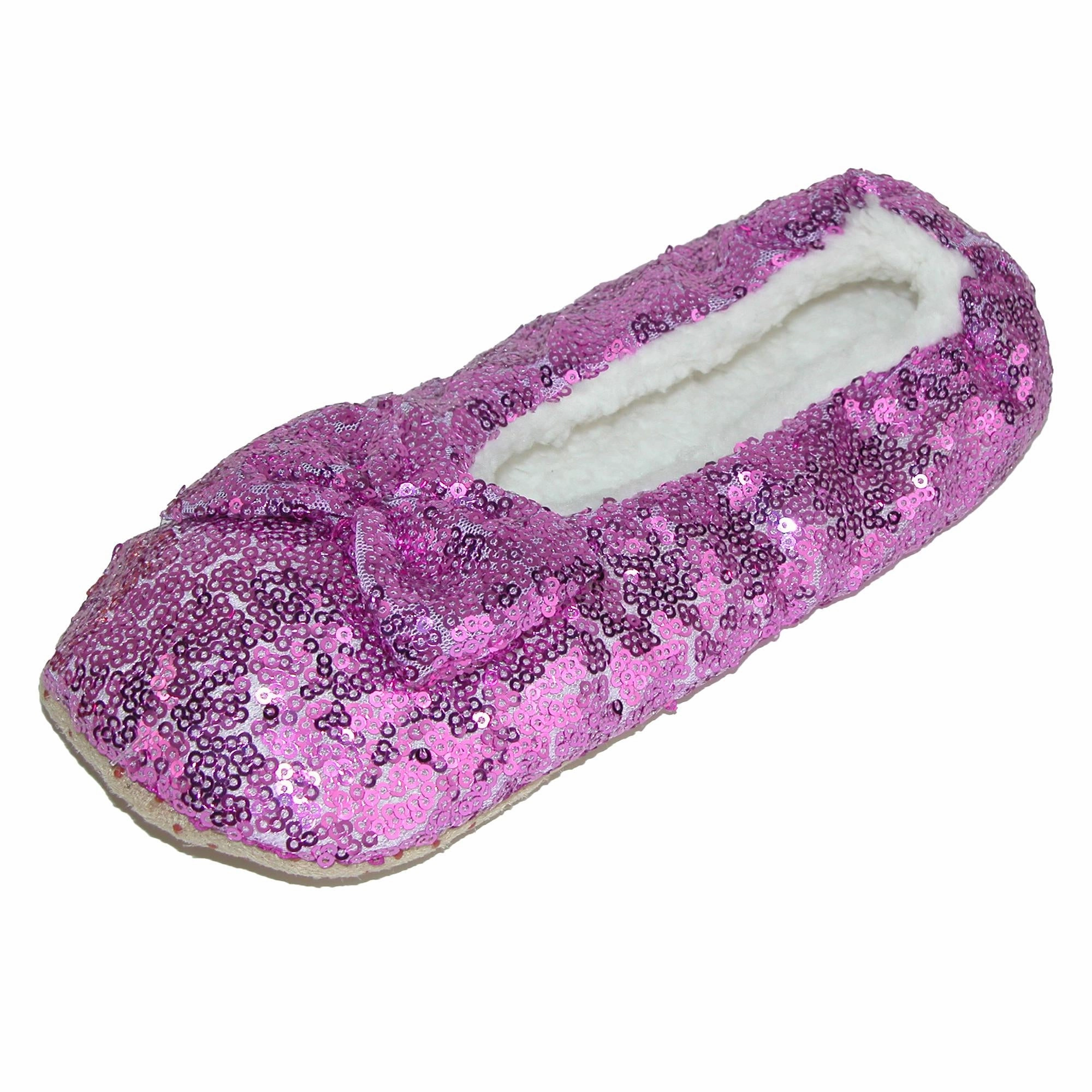 Women's Sequins Ballerina Slippers with Sherpa Fleece Lining UV resistant