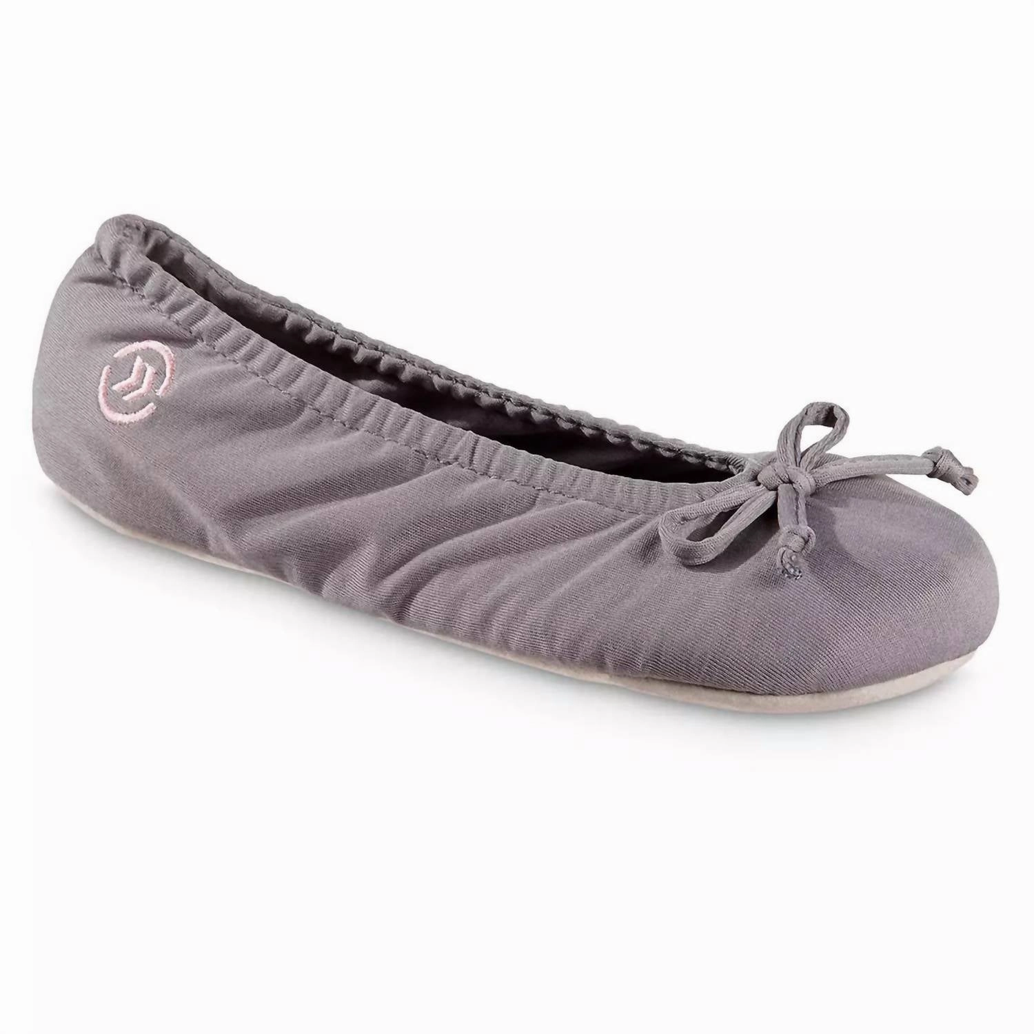 Easygoing Step Stylish and Comfortable Women's Stretch Satin Eco Comfort Ballerina Slipper In Ash