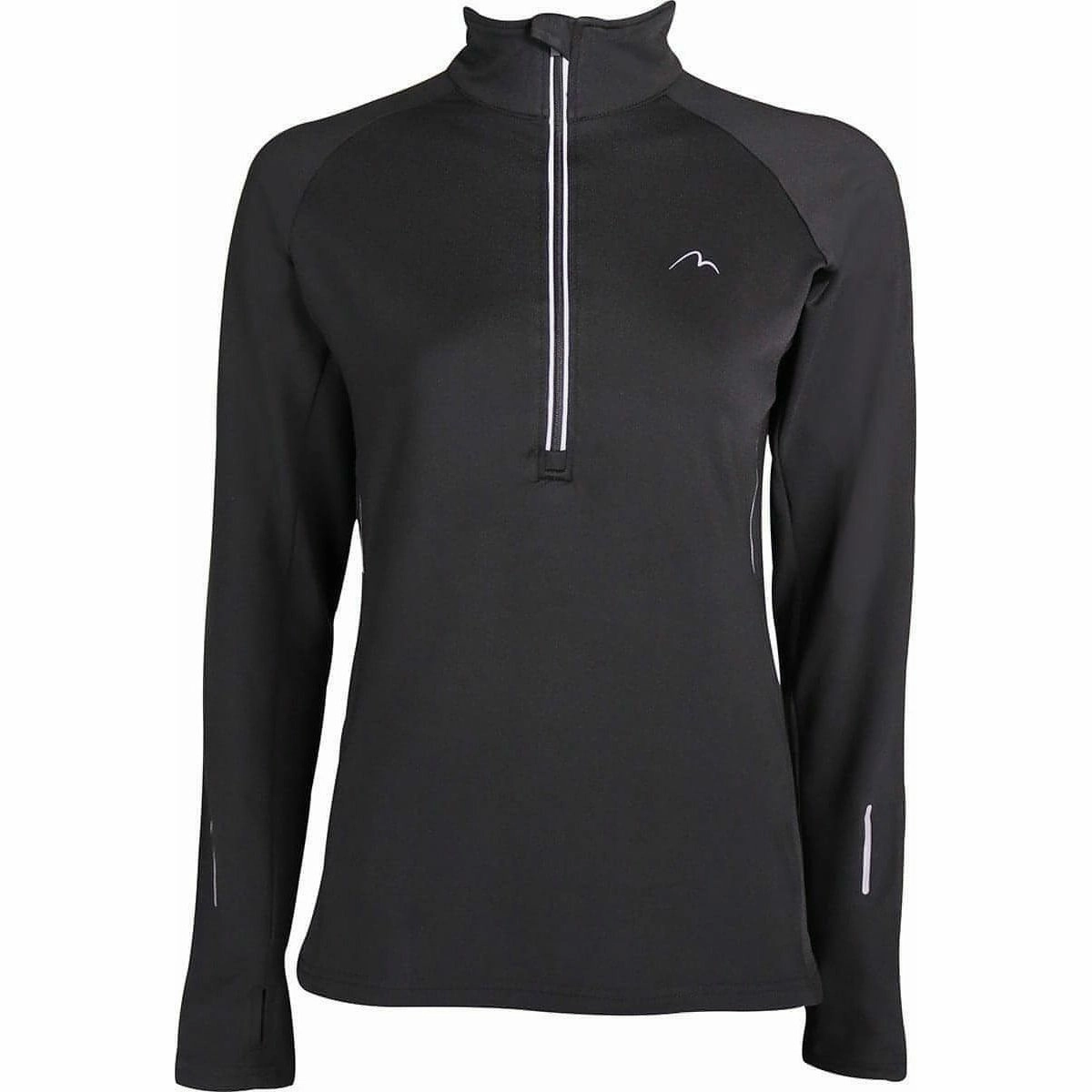 Rice graduation More Mile Vancouver Half Zip Long Sleeve Womens Running Top - Black
