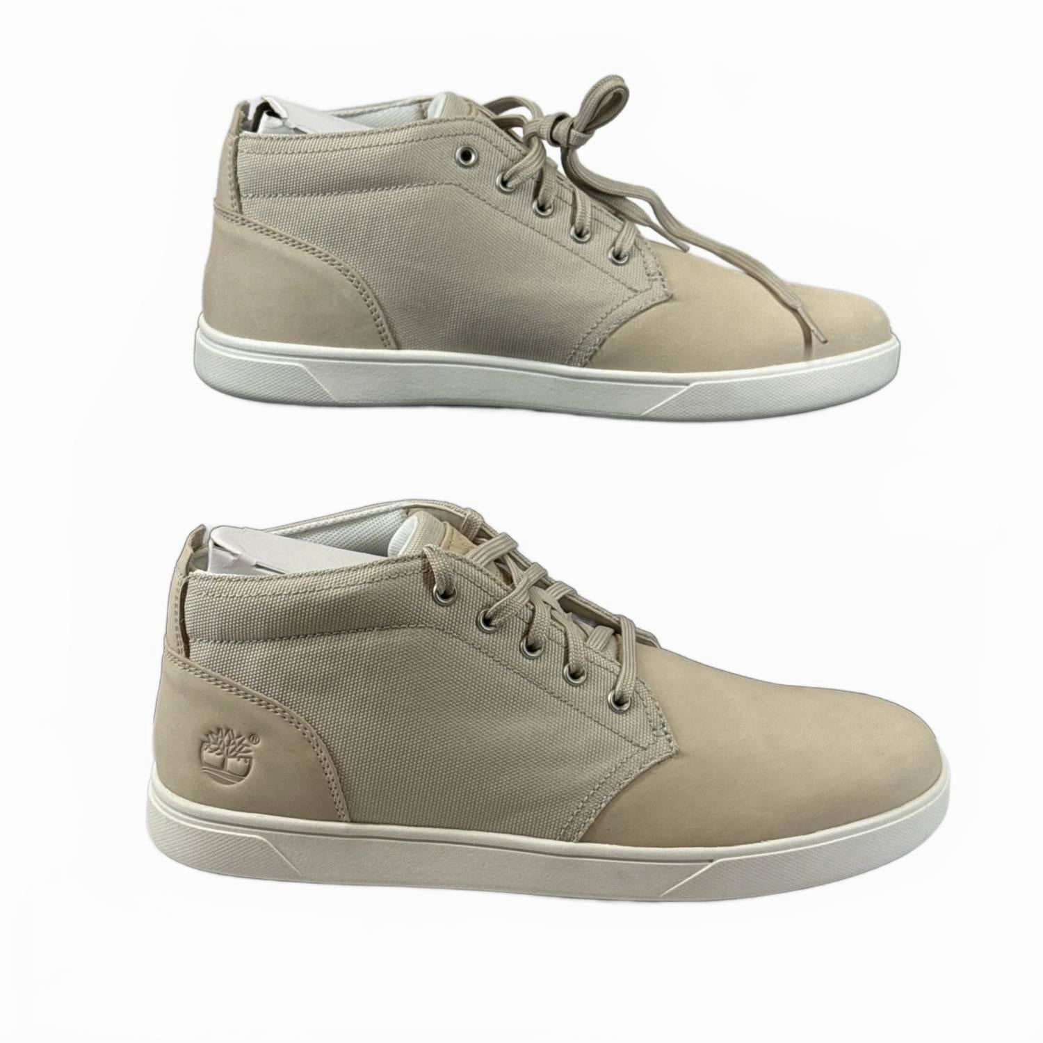 Men's Groveton Chukka Suede Canvas Casual Shoes In Chalk White Equestrian